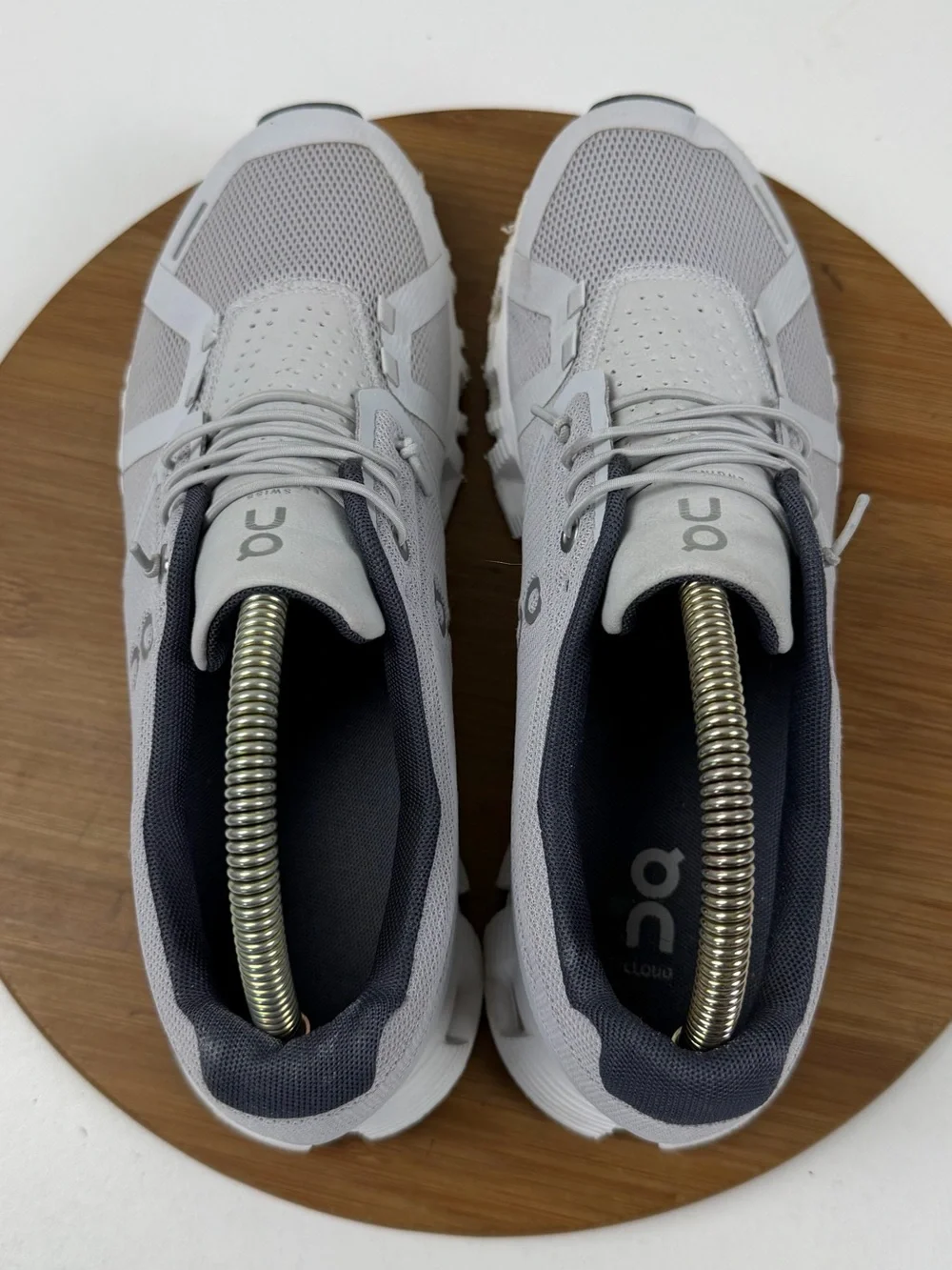 On Running Men's Cloud 5 Sneakers in Light Gray and White